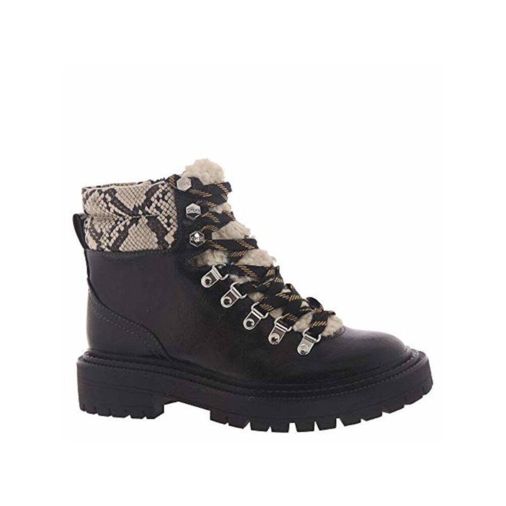CIRCUS By Sam Edelman Womens Black Snake Print Logo Flora Hiking Boots 5.5